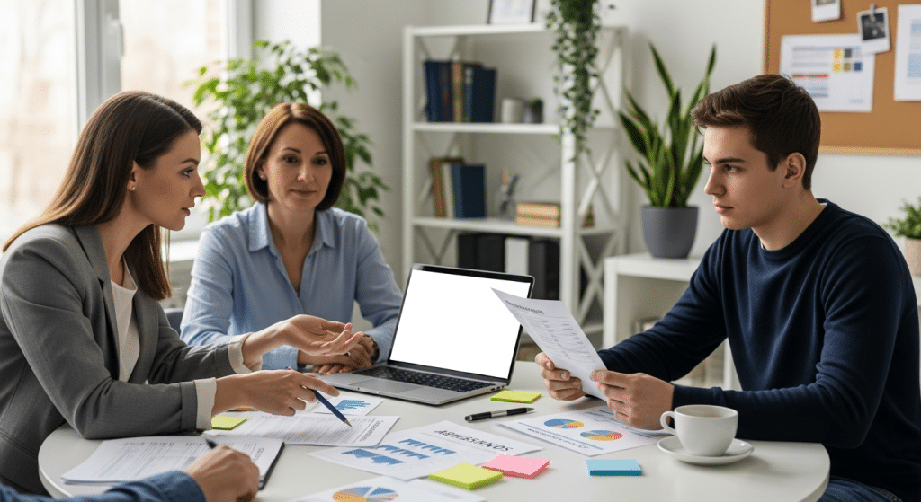 továbbtanulási irány kiválasztása – tanácsadó segít fiatalnak kérdőívvel